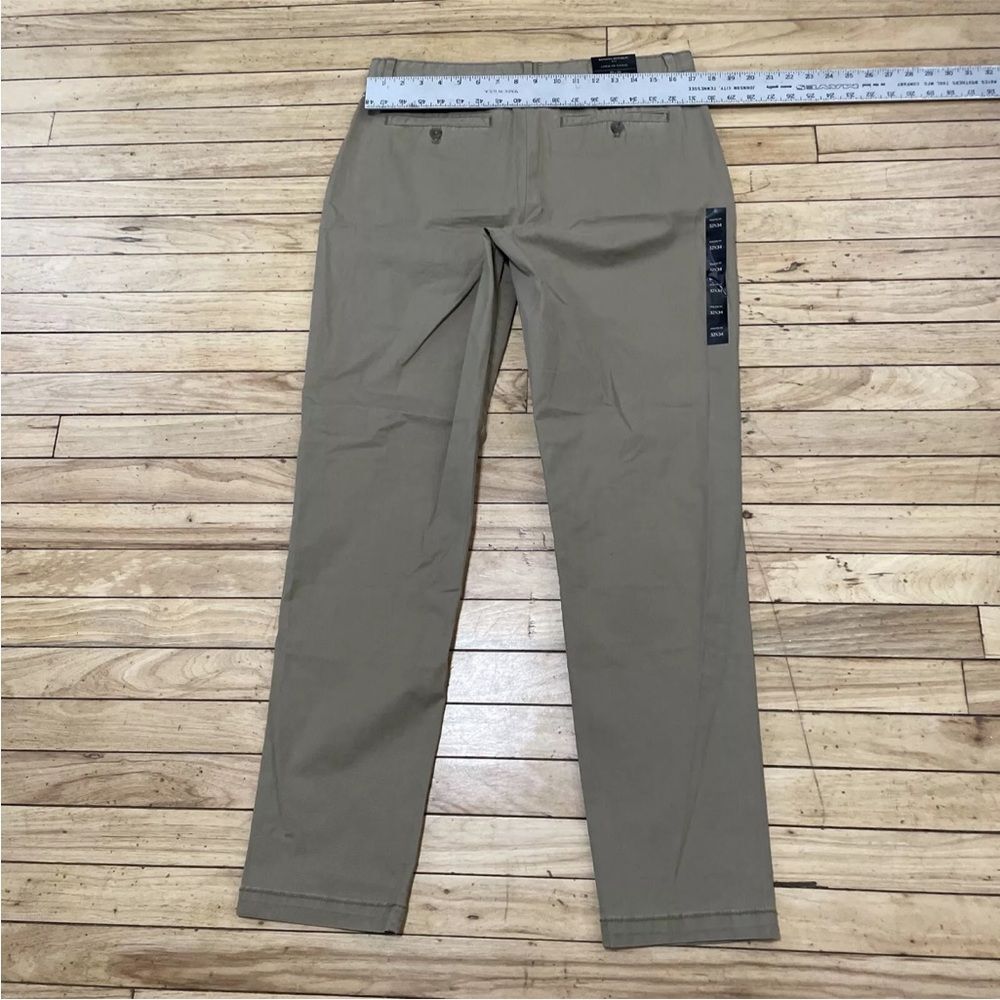 Banana Republic Athletic Fit Pants Mens 32x34 Khaki Tan Flat Front Chino New - Picture 8 of 16